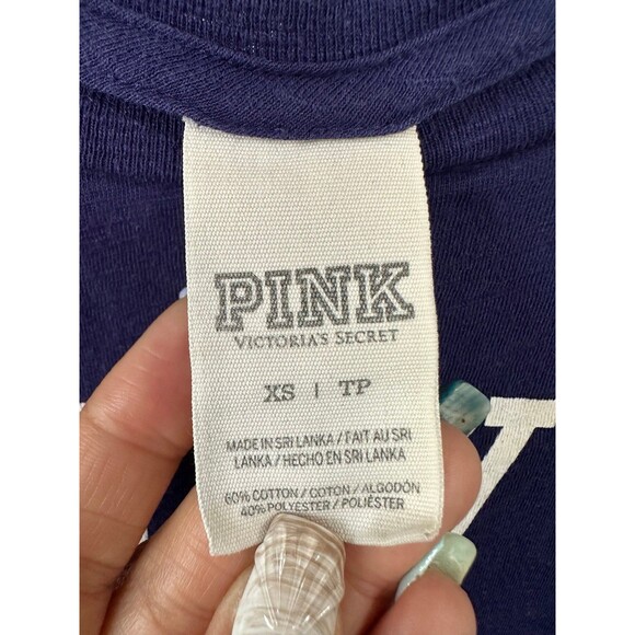 Victoria's Secret PINK Logo Hey What's Up Hello Graphic Text T-Shirt XS - Picture 5 of 5